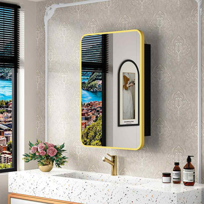 TELOVIN 16X24 Inch Medicine For Bathroom With Vanity Mirror